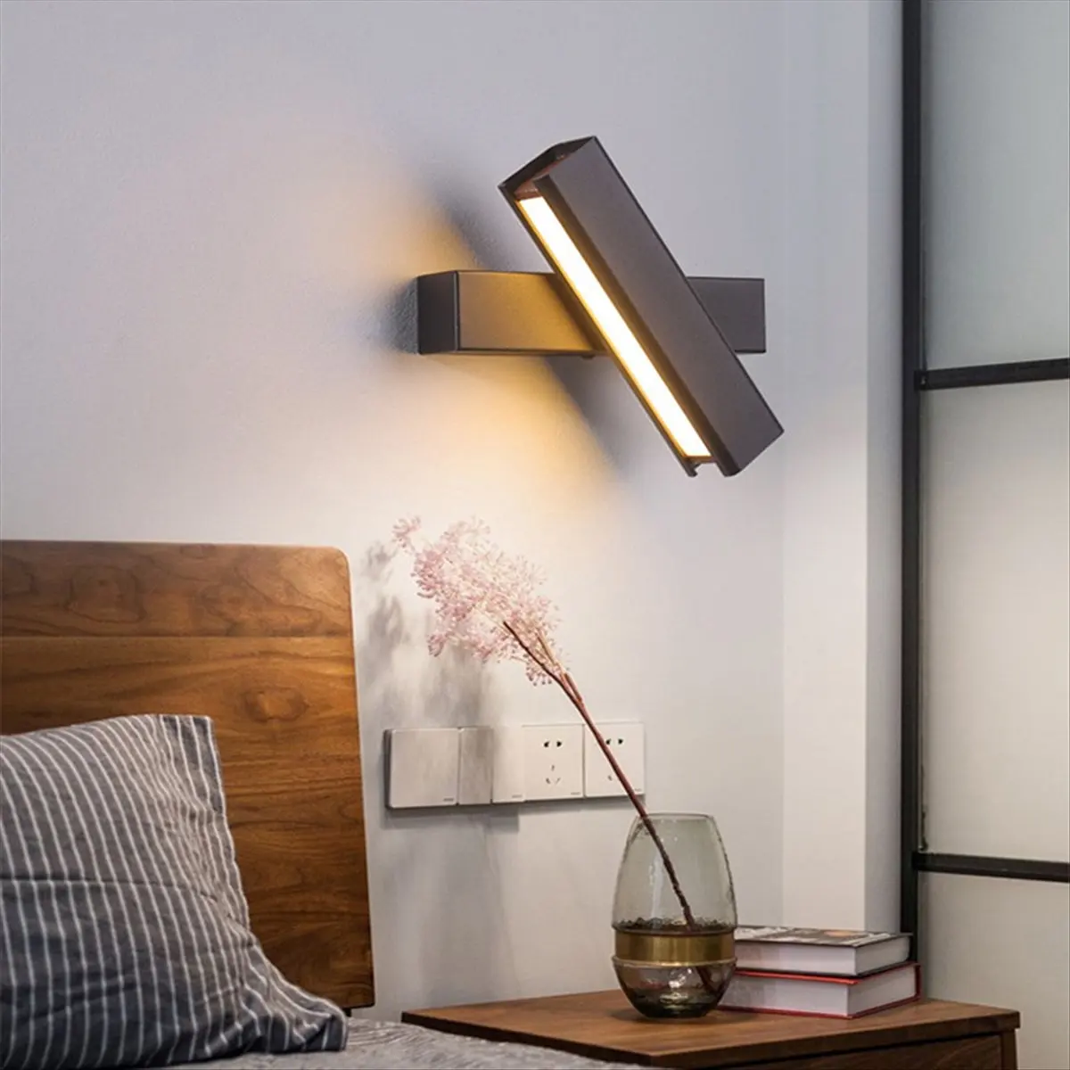 AA19 Bedroom Bedside Wall Lamp Rotating Wall Lamp Stairs Study Wall Guest Room Corridor Lamp B