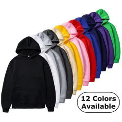 Fall Winter Warm Fleece Lined Hoodies for Men Women Athletic Casual Hooded Sweatshirt Unisex Solid Color Basic Pullover Tops