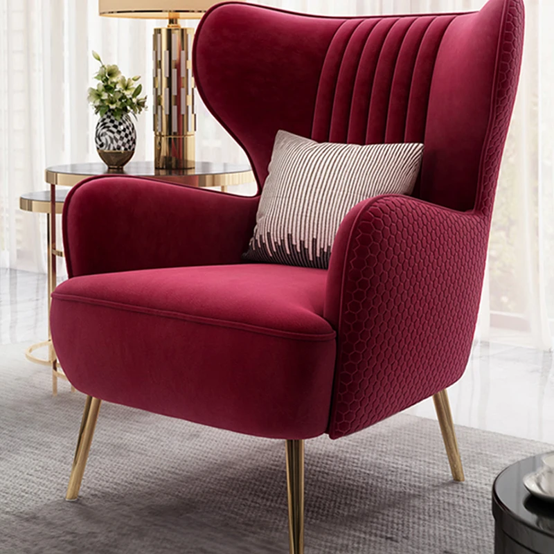 

Nordic Velvet Chairs Italian Style Design Ergonomic Chairs Arm Rest Single Lounge Luxury Balcon Fauteuil Salon Home Furniture