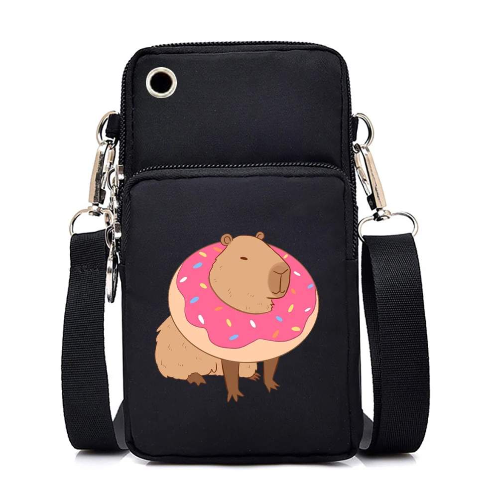 Women Purses and Handbags Cartoon Capybara Kawaii Mini Mobile Phone Bag Harajuku Y2K Tote Bag Coin Wrist Small Crossbody Bags