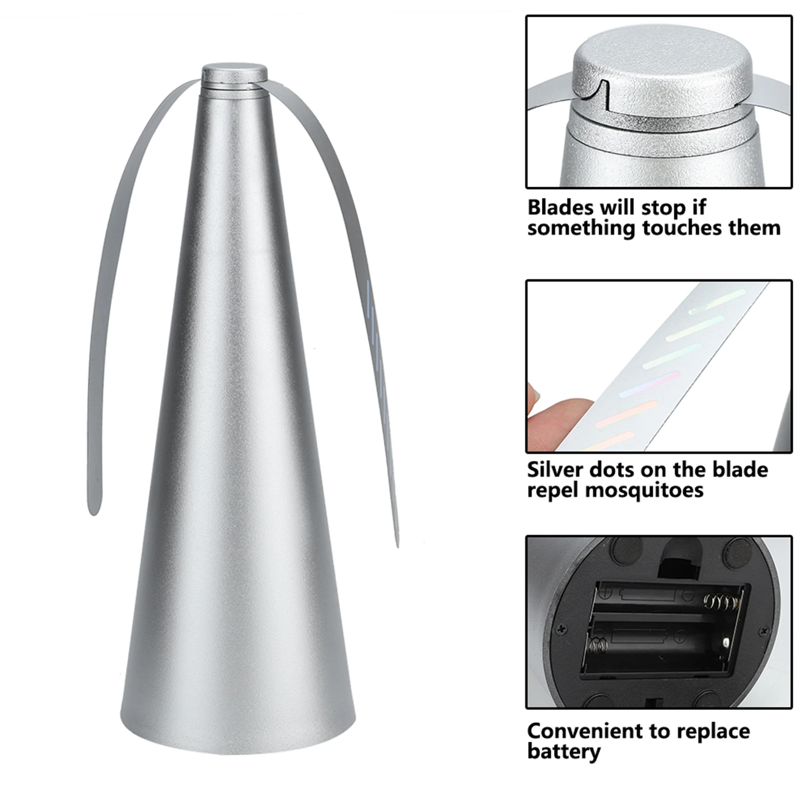 Ventilador antimosquitos para exteriores, interior, escritorio, moscas, repelente de mosquitos, ligero, fácil de usar, duradero para comida