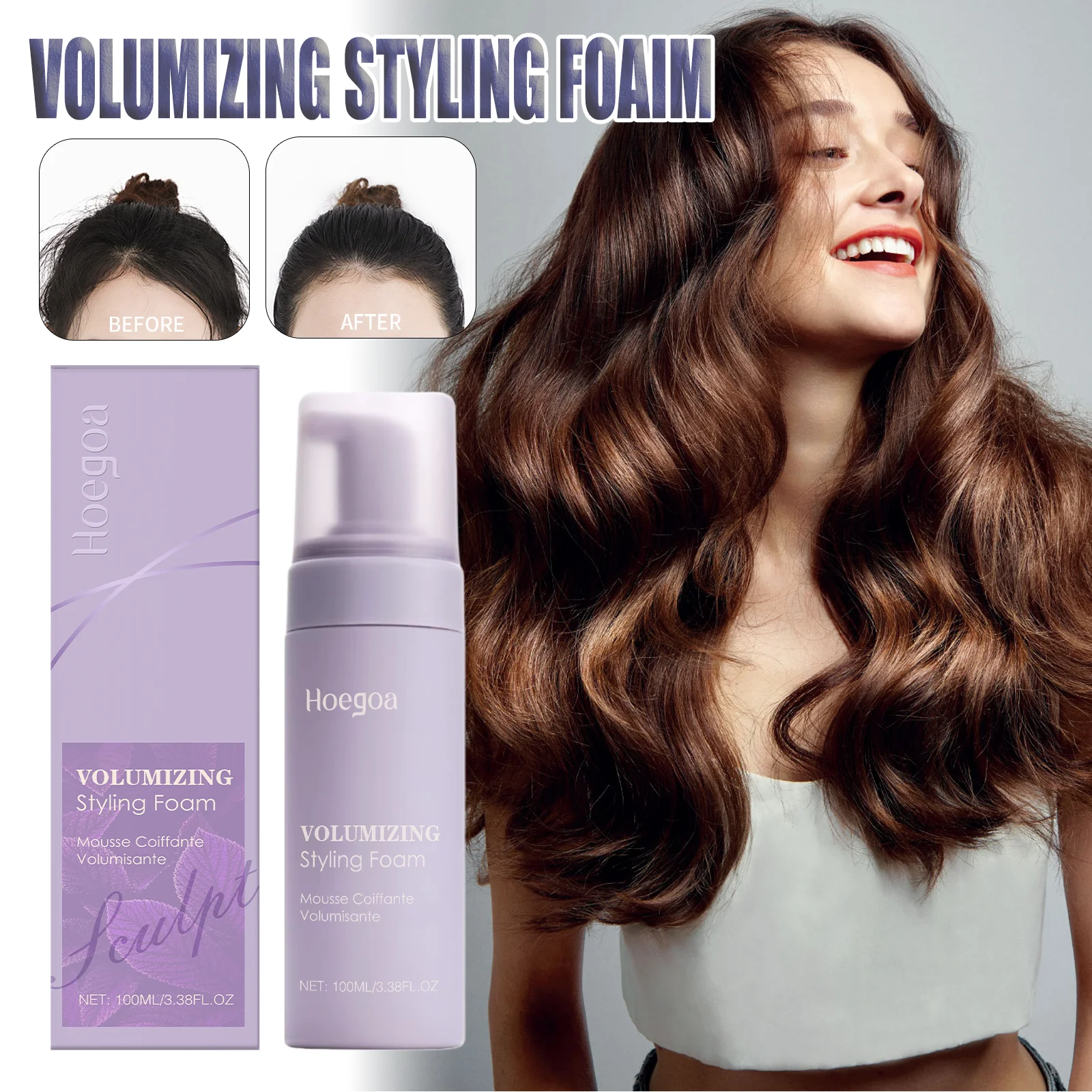 

Hoegoa Hair styling Volumizing Hair Mousse For Thin Hair Lightweight Styling Foam Adds Fullness Matte Finish Oil Control