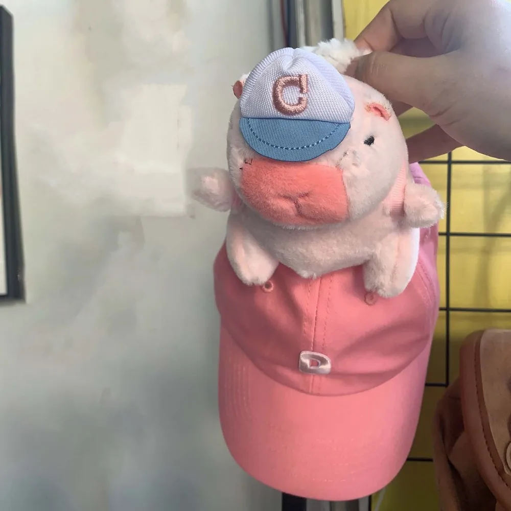 

Breathable Capybara Baseball Cap Adjustable Embroidered Letters Children Peaked Cap Lightweight Sunscreen Hat Sun Visor