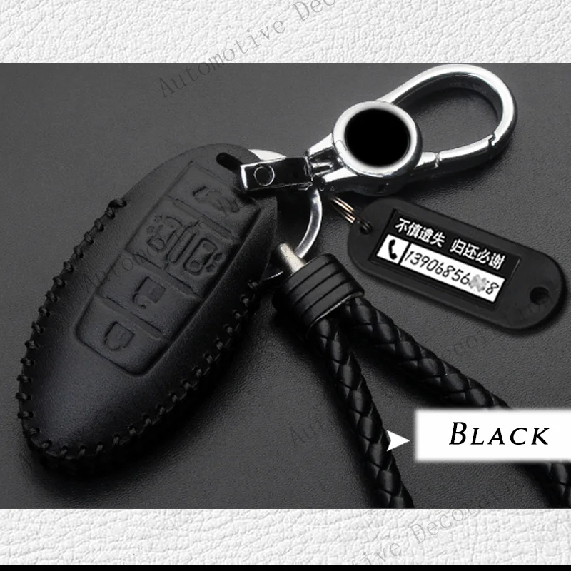 Z+ Genuine Leather Car Remote Key Fob Case Cover Holder Bag For Nissan Quest 11-15