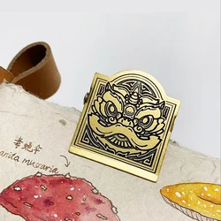 Lion Dancing Double Side Pattern TN Brass Paper Clips Journal Notebook Decoration Cute Shot Props Stationary Reciepts Binder