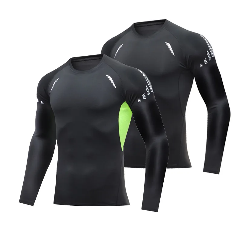 Mallas de Ciclismo de secado rápido para hombre, Camiseta deportiva transpirable de manga larga para correr, ropa de entrenamiento de baloncesto