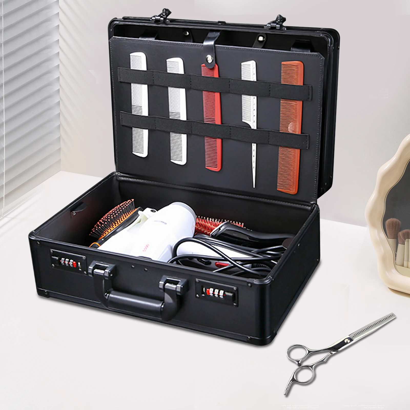 

Portable Hair Scissors Case Non-defrmation Barber Beauty Makeup Box Shockproof Trimmer Styling Tool Box for Hairdressers