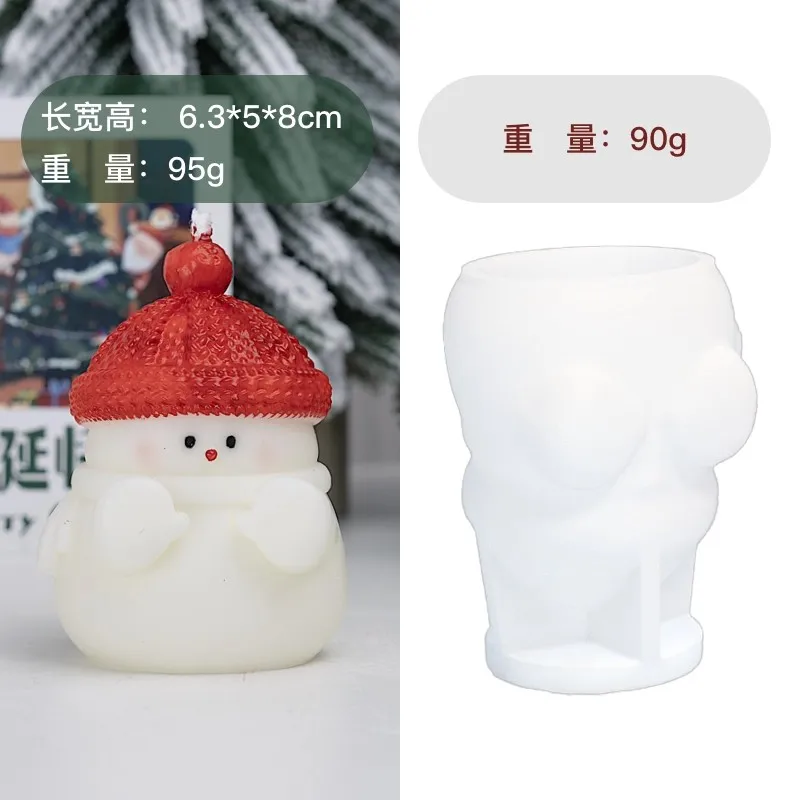السنة الجديدة ثلج الروائح شمعة قالب من السيليكون زينة عيد الميلاد زخرفة قالب راتنجات الايبوكسي #4