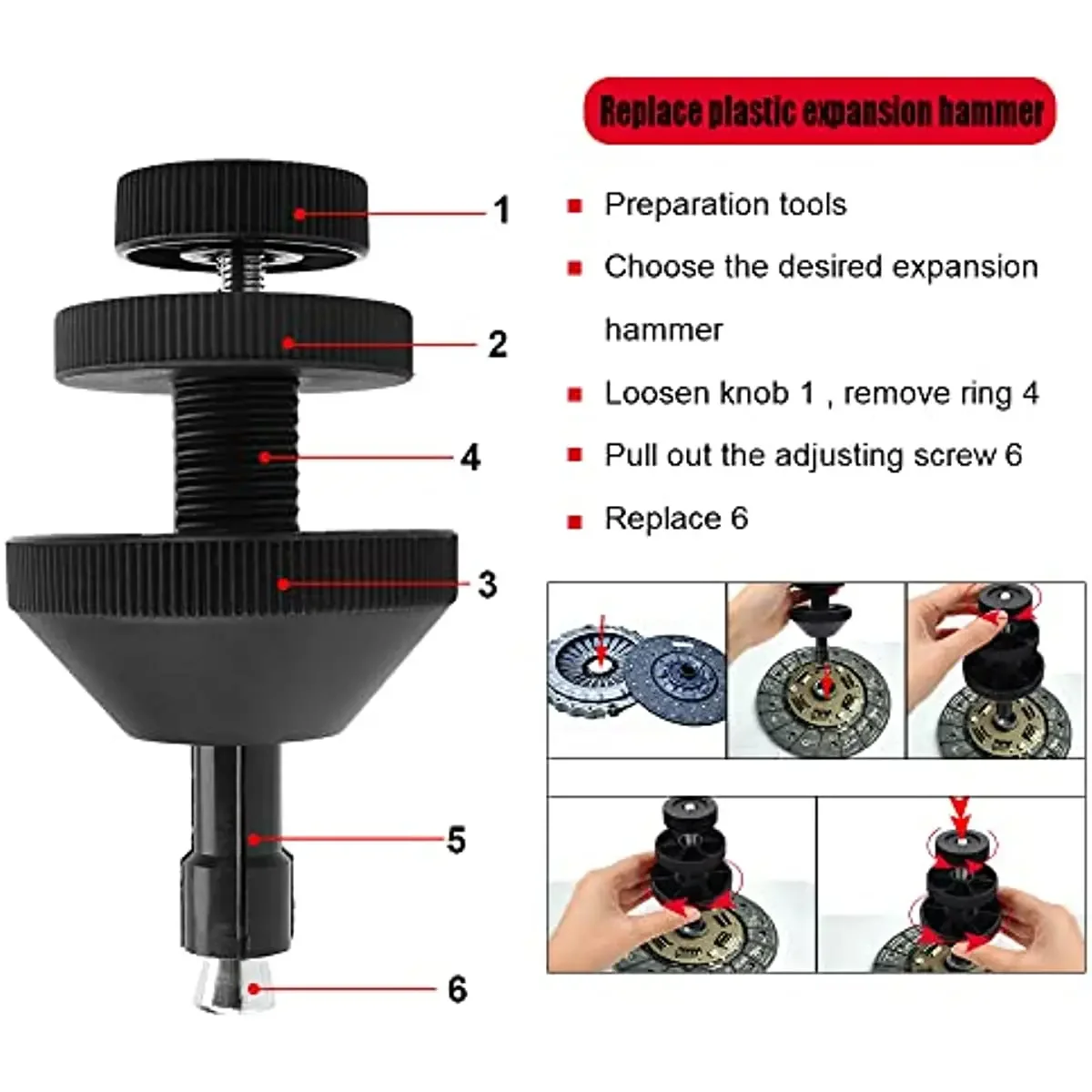 

Universal Clutch To Hole Corrector Alignment Tool, Clutch Alignment Disassembly Clutch Calibration Tool, Suitable For 99% Clutch
