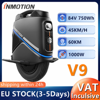 EU Stock INMOTION V9 Electric Unicycle 84V 750Wh Battery 1000W Motor 45KM/H Speed 60KM Range with GPS Remote Locking EUC-Wheel