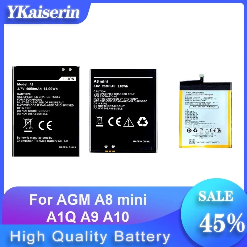 Mobile Phone Battery For AGM A8 Mini A1Q A9 A10 High Capacitity Batteries + Track Code