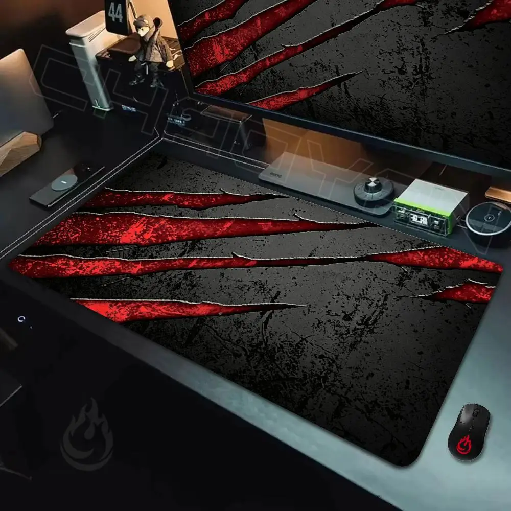 Dangerous Red Fissure Mouse Pad Large Computer Office Game Table Mats Rubber Anti-slip XXL Mouse Mat HDP Long Desk Pads Mauspad