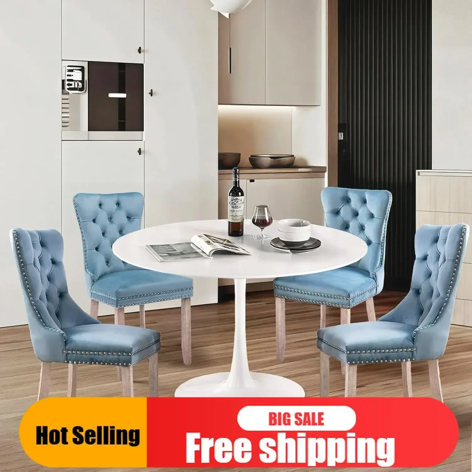 

Хит продаж: 42-дюймовый круглый обеденный стол Tulip, белый, премиум-класса, с комплектом стульев для гостиной