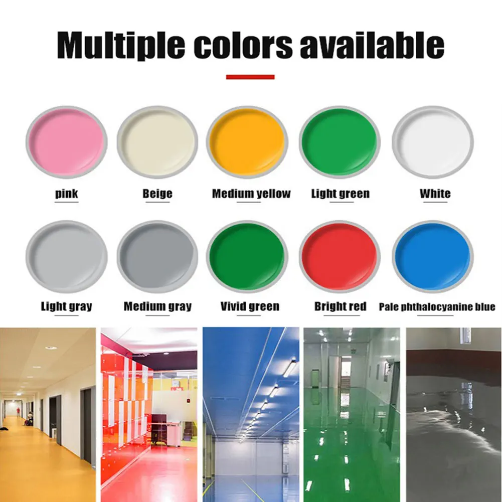 Water Based Floor Paint Quick-Dry Anti-Slip Wear Resistant Epoxys Home Eco Friendly Concrete Coating Gold Silk Industrial Paint