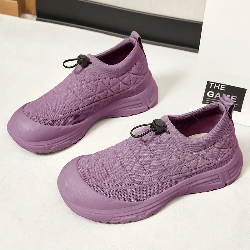 2025 New Women's Soft Sole Slip-On Shoes Comfortable Traditional Cloth Walking Sneakers Fashion Casual Leisure Flats for Moms
