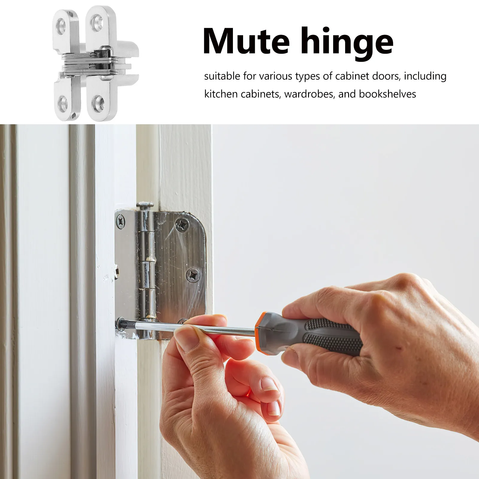 Hidden Folding Cross Door Hinge Sturdy Alloy Invisible Concealed Hinge for Wooden Folding Doors Cabinet Doors Secret Door
