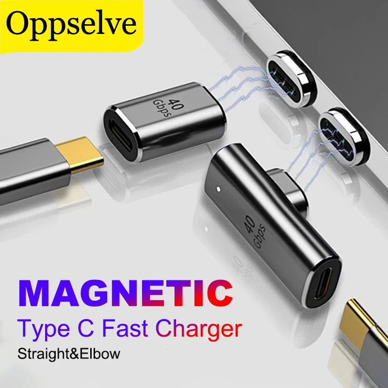 USB4.0 Thunderbolt3 Magnetic Adapter USB C To Type-C 40Gbps 100W Fast Charging Magnet Converter Cable 8K@60Hz USB Type C Adapter