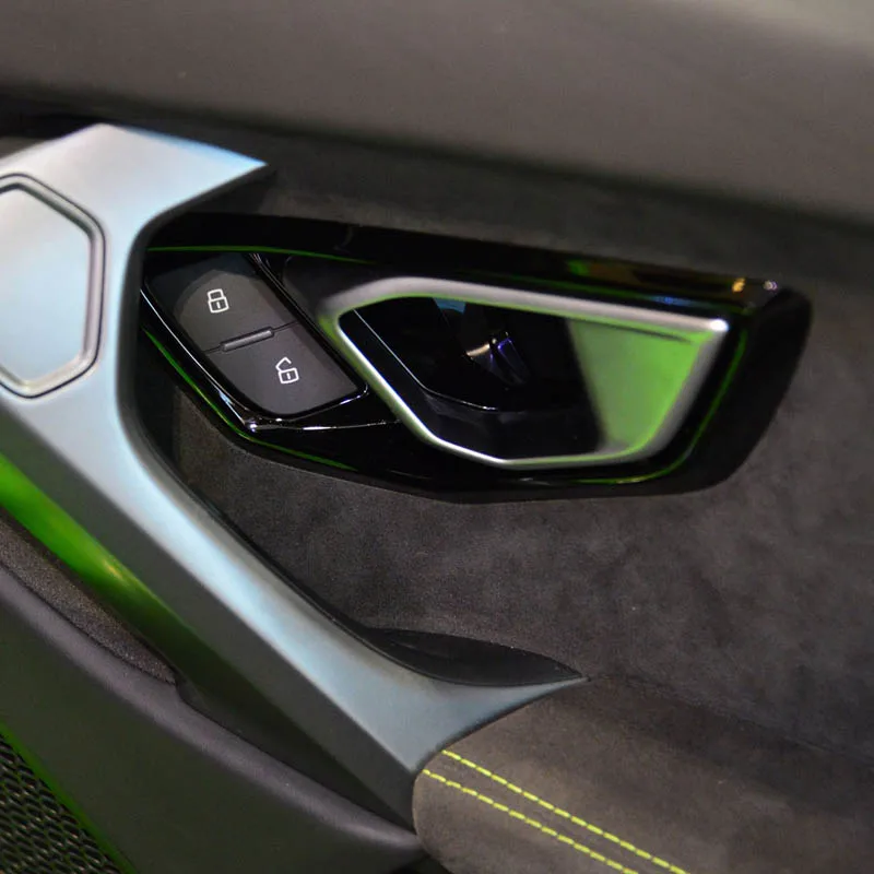 For 2014-2021 Lamborghini Huracan LP580-2 Coupe Real Carbon Fiber Inner Door Pull Handle Cover 2Pcs Add-On Overlay