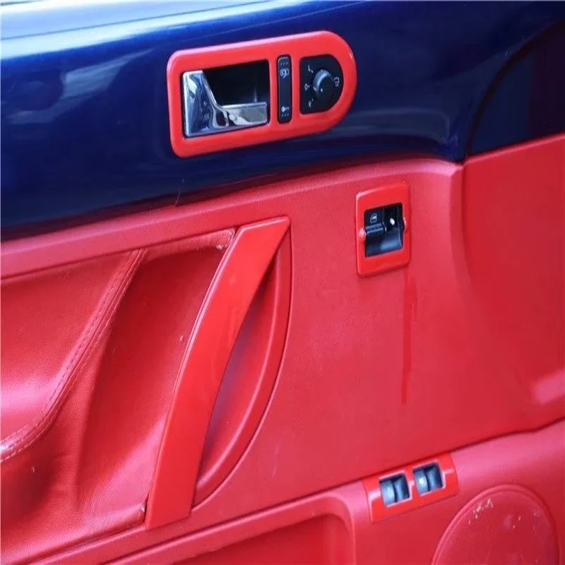 For Volkswagen VW Beetle 2001-2012 ABS Red Carbonfiber Inner Door Bowl Panel Inside Handle Protector Cover Interior Accessories