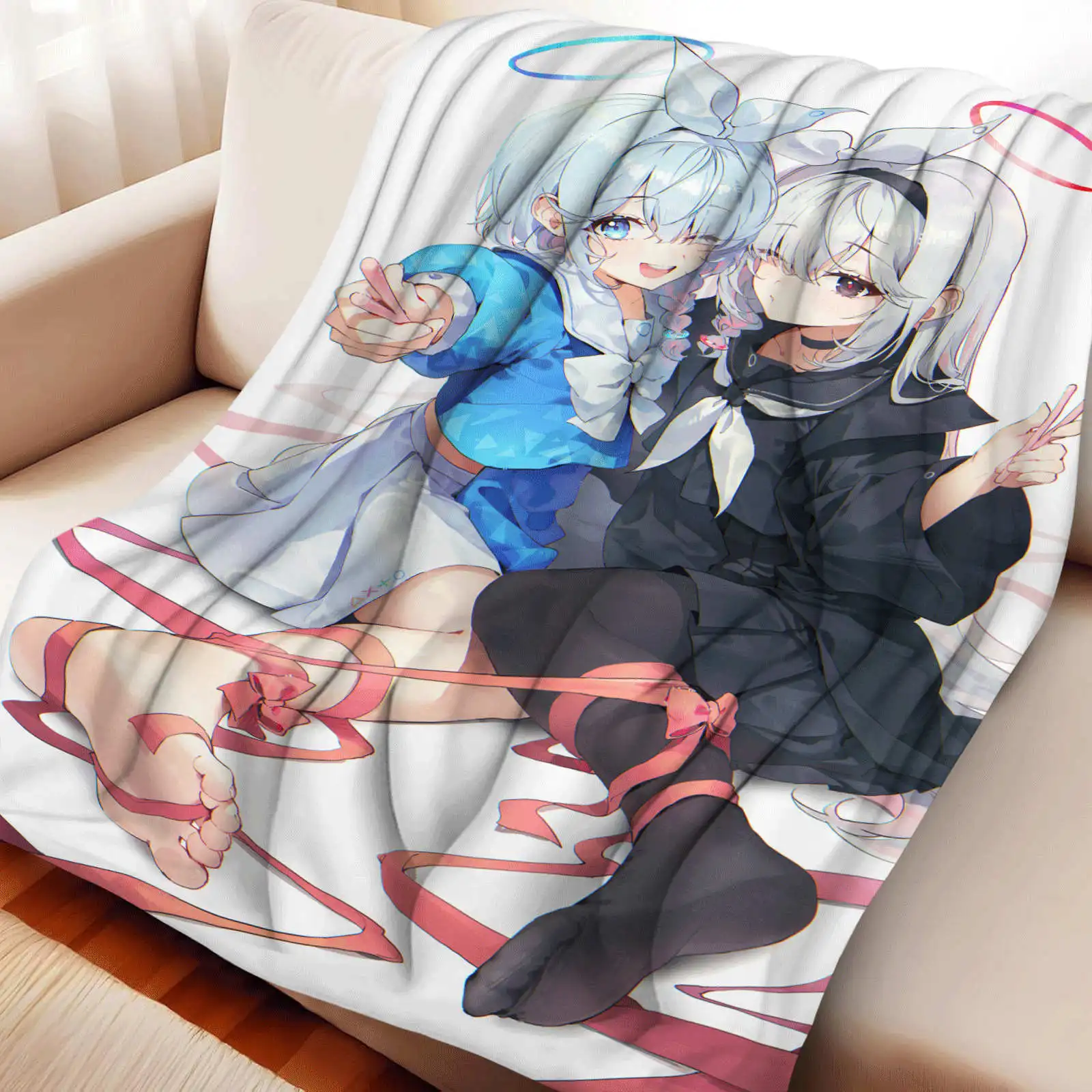 ผ้าห่มพิมพ์ลายอนิเมะชิโรโกะ บลู อาร์ไคฟ์ เนื้อนุ่มสบาย เหมาะสำหรับใช้ในบ้าน เดินทาง หรือเป็นของขวัญวันเกิด