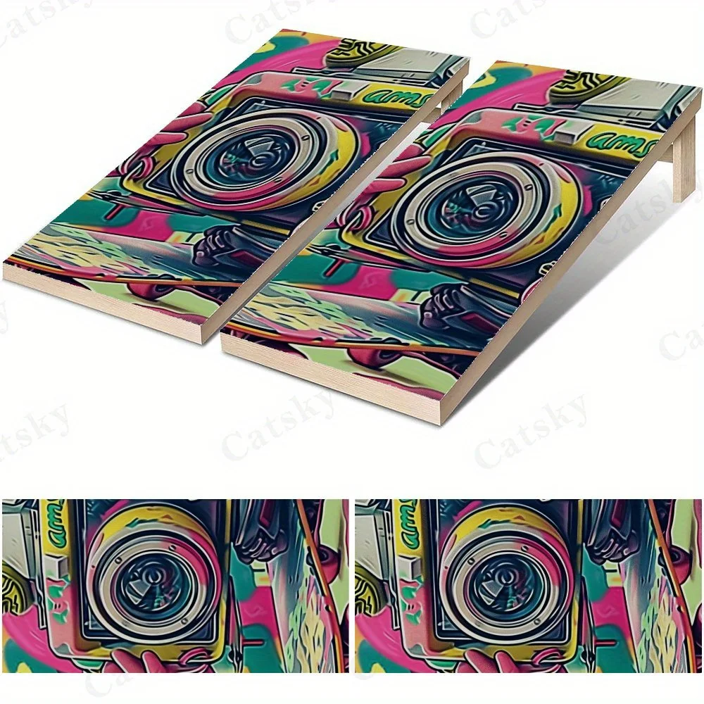 Graffiti Camera Skate   Sandbag Board Sticker.This sandbag board sticker is made from high-quality materials, offering excellent