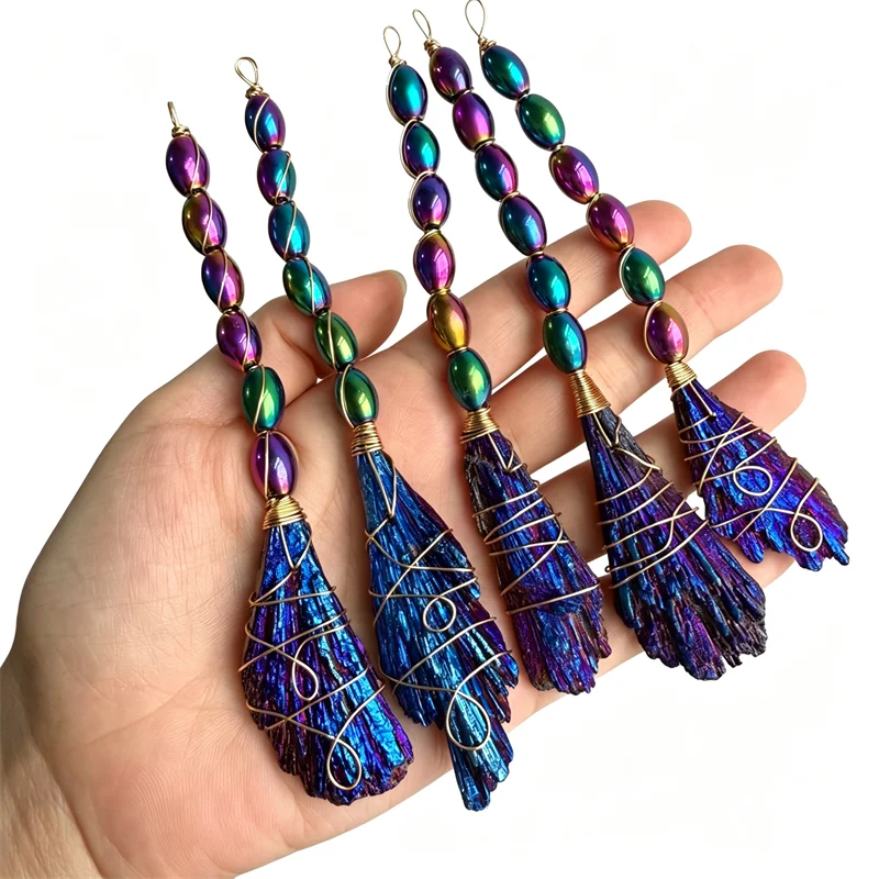 Art Craft Rainbow - Vassoura de Turmalina Negra Arco-Íris Eletroplaqueada