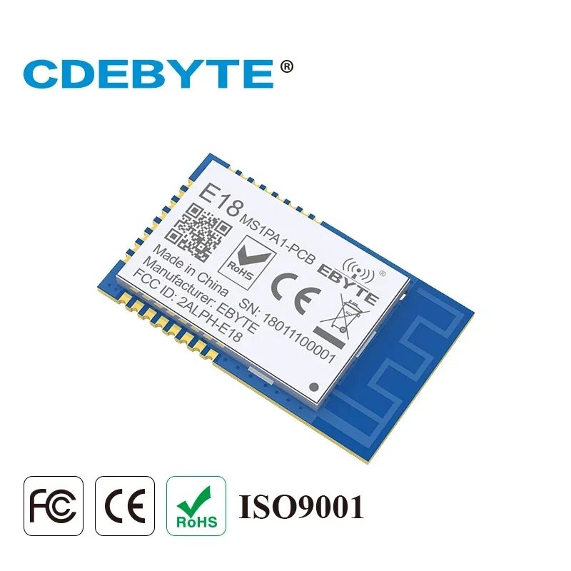 

Zigbee Module CC2530 2.4GHz Wireless Transceiver CDEBYTE E18-MS1PA2-PCB PA IoT Radio Transmitter and Receiver