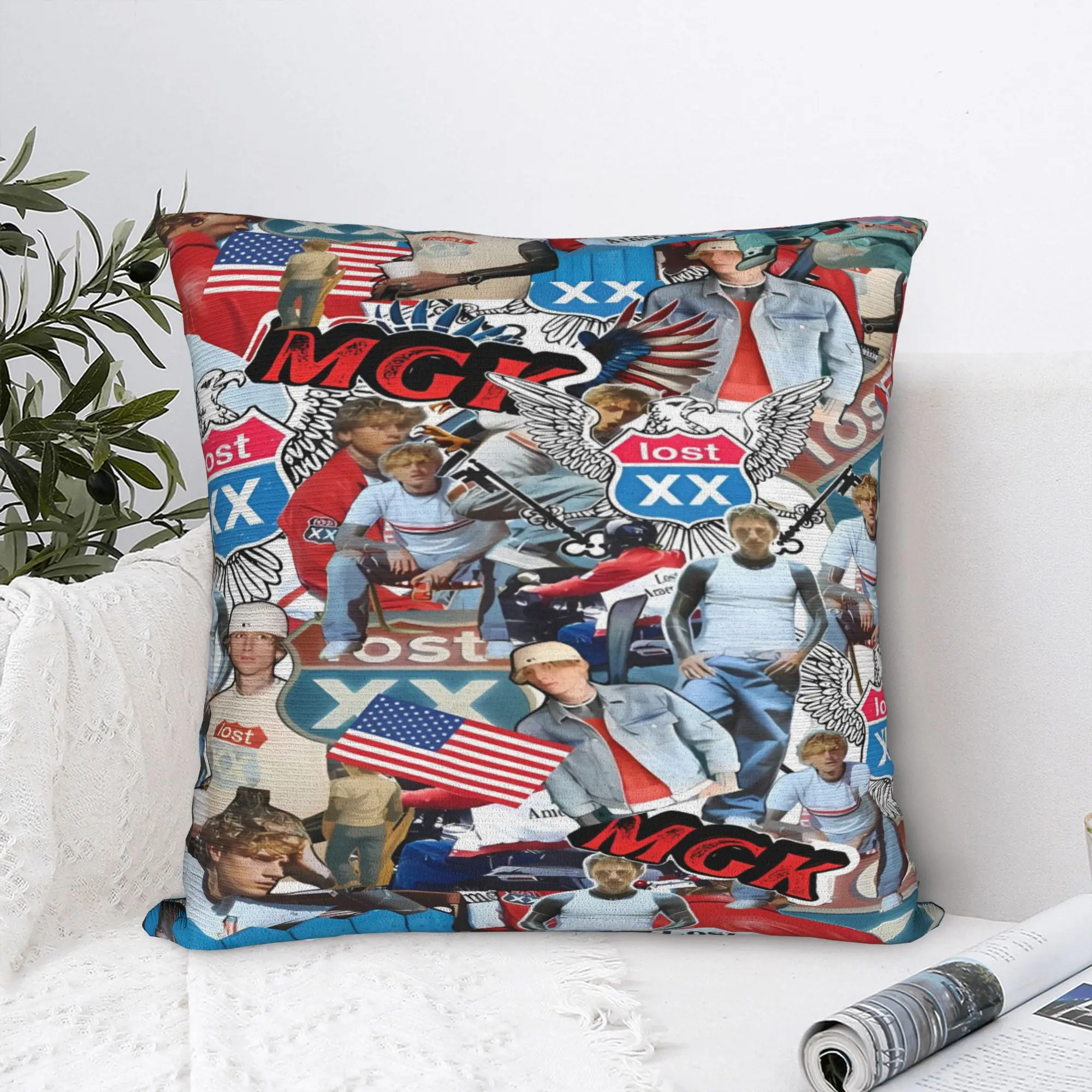 Pillow Case MGK Lost Americana Tour  Soft 2025-2026 Pillow Cover For Wedding Party Home Decor Vintage Pillowcases