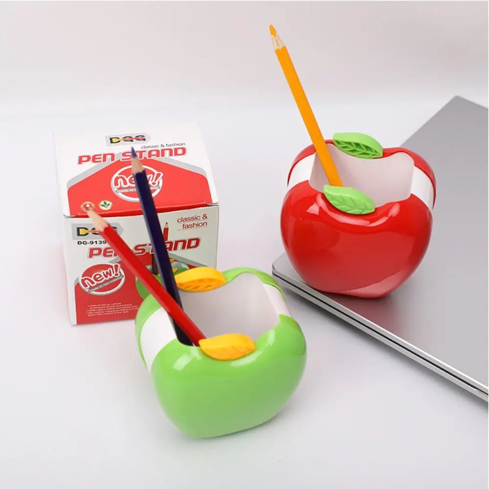 Kawaii Fruit Pencil Holder Plastic Tabletop Storage Cute Brush Stand Aesthetic Large Capacity Flower Vase Pot Desk Ornament