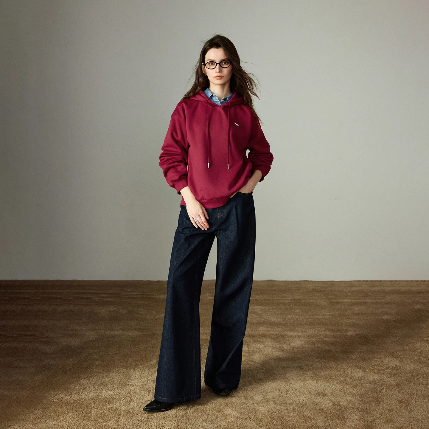 TOYOUTH النساء هوديس 2025 شتاء جديد مبطن بالصوف مقنعين الدب التطريز فضفاض ضوء القمم الرياضية  #3