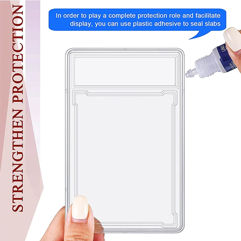 35/55/75/100PT Trading Cards Slab Label Grade Baseball Star Card Sleeves Protector Acrylic Stand Plastic Game PTCG Gift Toy