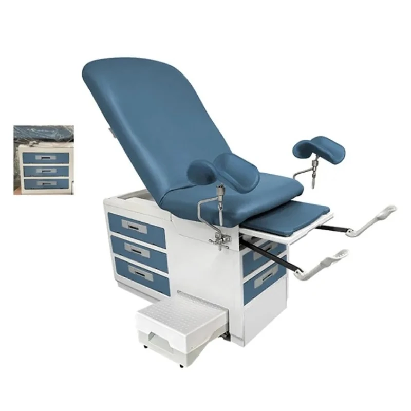 Hospital Patient Examination Delivery Bed with Drawers Steel Material Gynecological Exam