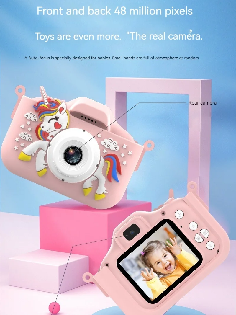 Unicorn Children's Photography And Video Camera 4800w High-definition Dual Camera Parent-child Interactive Toy Digital Camera