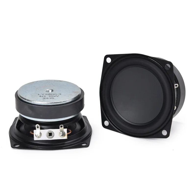 SOTAMIA 2Pcs 2.5 Inch Square Full Range Speaker 67mm 4 Ohm 15W HIFI Loudspeaker Audio DIY Waterproof Outdoor Bluetooth Speakers