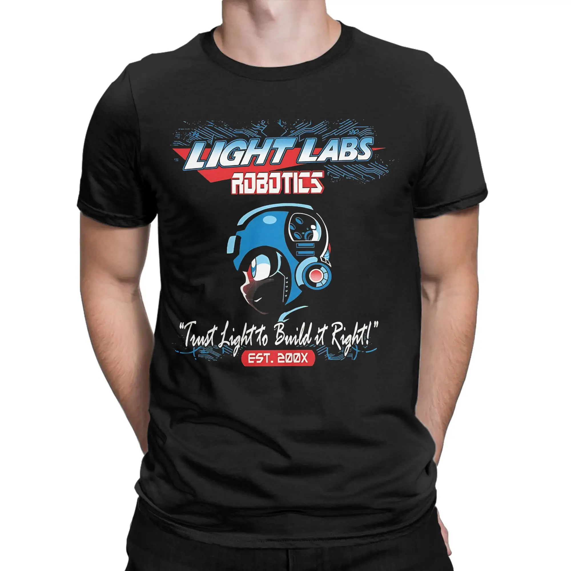 X  Novelty Graphic 100% Cotton T-Shirt Megaman Tees Tops For Men