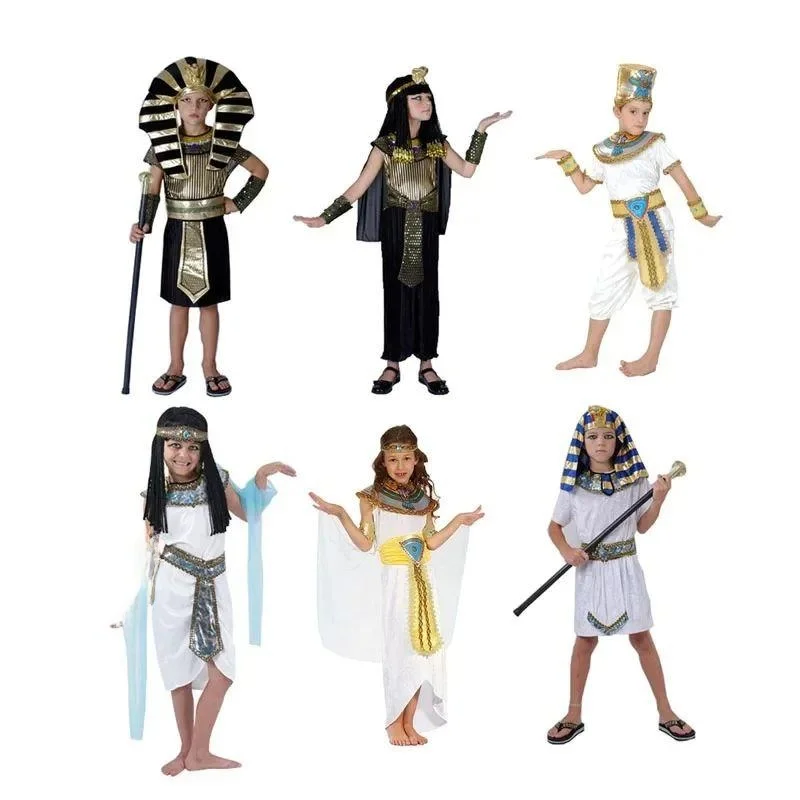 أزياء الهالوين للأولاد والبنات زي الفرعون المصري القديم ملابس الأميرات والأمراء المصريين القدماء للأطفال لعيد الهالوين #4
