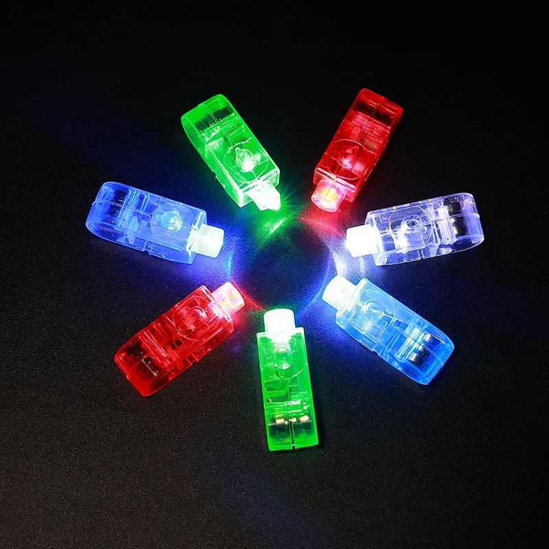 10 Stuks Transparant Plastic Kleurrijke Mini Vingerlampjes Speelgoed Verjaardagsfeestje Bar Sfeer Led Ring Verlichting Kinderen Lichtgevende Speelgoed