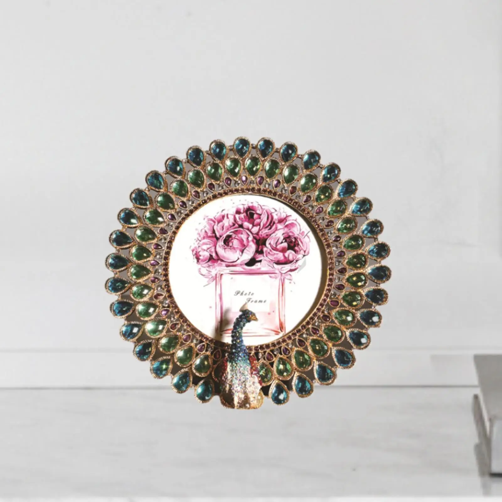 Peacock Photo Frame Ornaments Wedding Gift Table Centerpiece Picture Frame