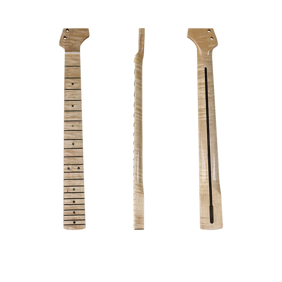 ST6 String 21 Tiger Pattern Natural Light Guitar Neck Assembly DIY Electric Guitar Accessories #70