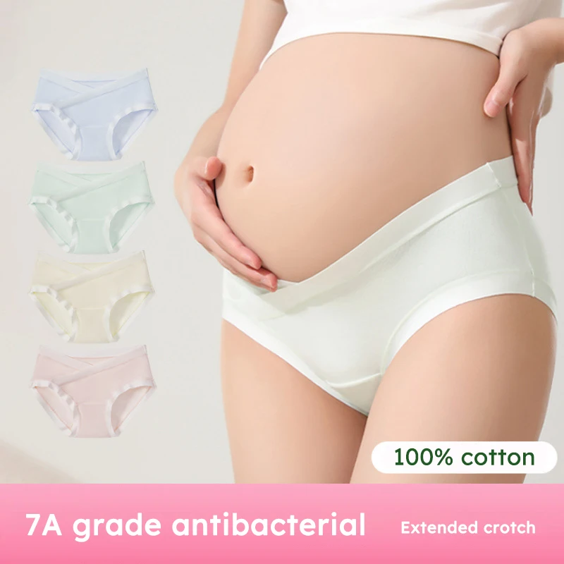 

Modal Maternity Pregnant Underwear Postpartum Mother Under Bump Panties V-Shaped Soft Belly Support Panty Breathable