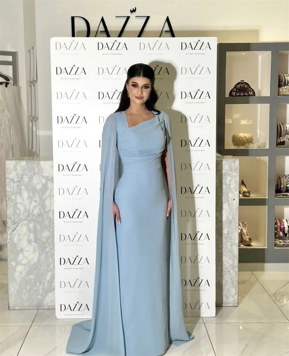 Annie Light Blue Prom Dresses Elegant Lady Evening Dress 2024فساتين السهرة Chiffon A-line Wedding Formal Occasions Party Dresses