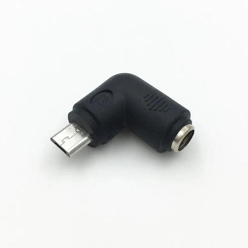 10 Pcs USB 2.0 Micro 5 Pin Male to 5.5 x 2.1 mm Female DC Plug Power Charger Adapter Straight and Right Angle Connector