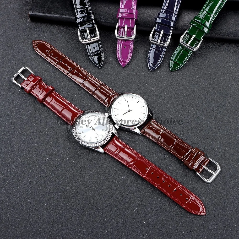 Genuine Leather Watchband 12mm14mm 16mm 18mm 19mm 20mm 22mm for Men Women Business Glossy Calfskin Watch Strap Watch Accessories image 6