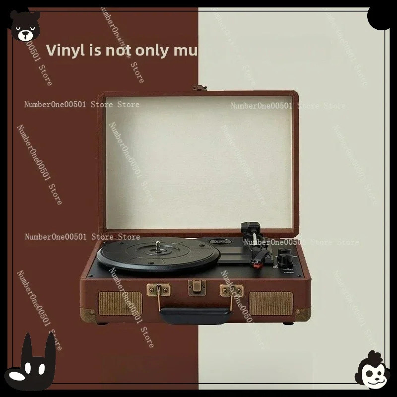 Vintage Premium Vinyl Record Player Portable All-in-one Bluetooth Speaker Turntable