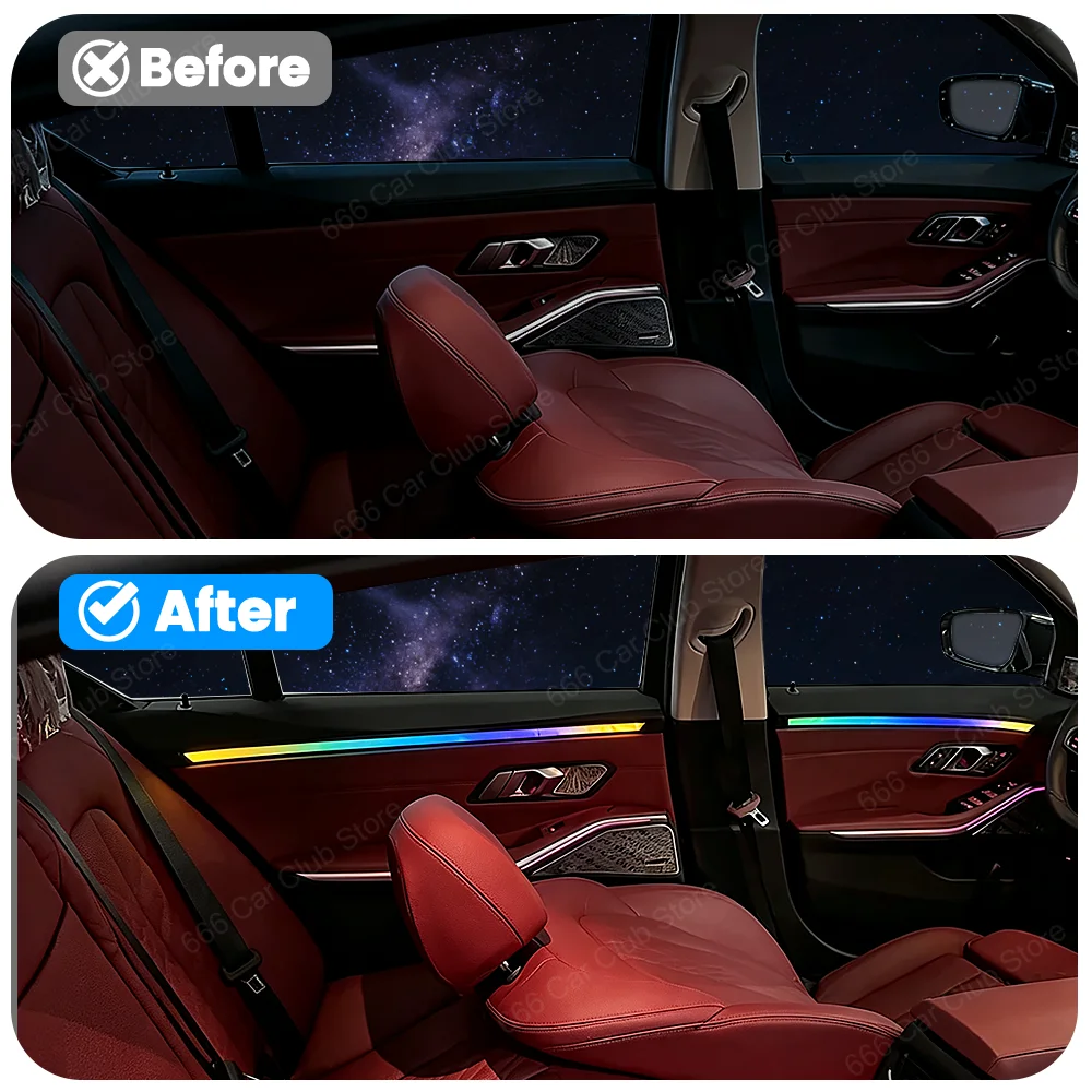 Colored Door Crystal Ambient Light For BMW New 3 Series G20 G80 M3 Interior Lighting Upgrade for Enhanced Car Atmosphere