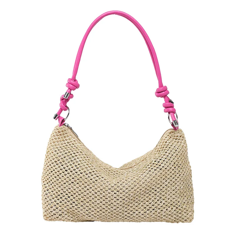 Damen Mode Stroh Gewebte Unterarm-Tragetasche 2026 Neuer Trend Große Kapazität Schulter-Handtasche