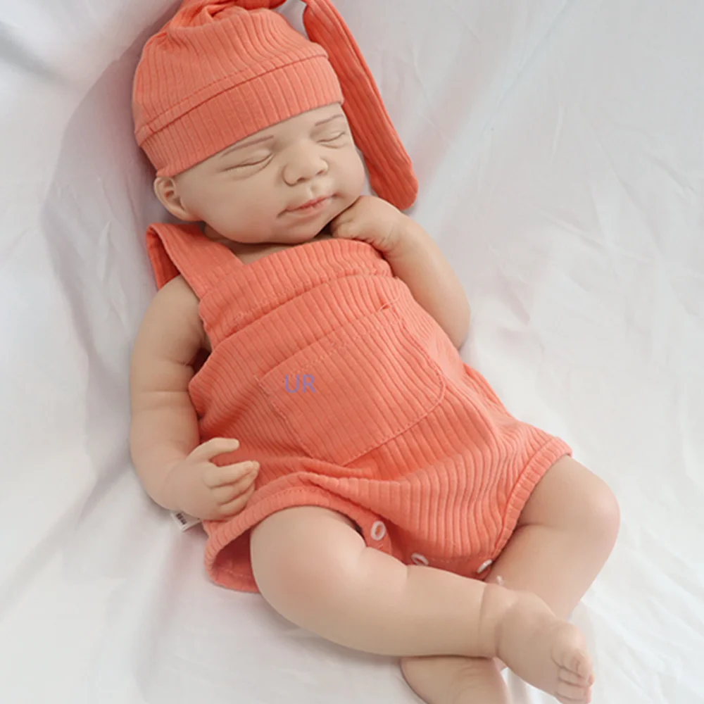 18" Solid Silicone Reborn Baby Doll Washable Floppy 8.6Lb Newborn Girl & Boy Soft Touch Silicone Baby Christmas Kits Gift