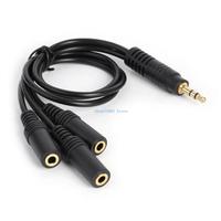 L4MA Portable PVC 3.5mm Female 3 Poles Port to 3 Female Plugs Sound Headphone Adapter Splitter Cable