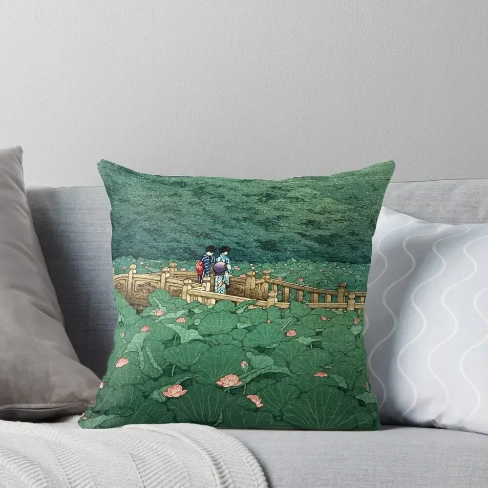 Kawase Hasui - The Pond at Benten Shrine in Shiba Throw Pillow Pillowcases Pillow Case Christmas pillow