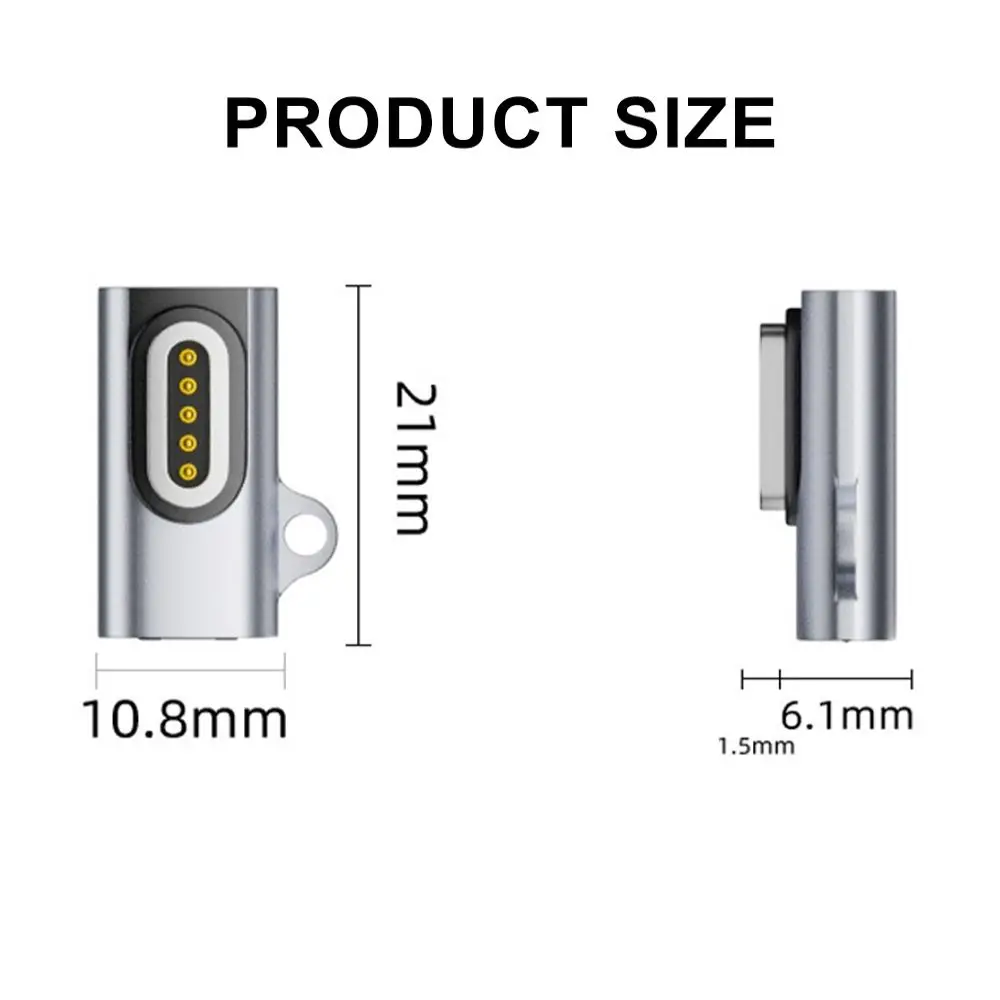 5-Pin Magnetic Charging Adapter 5V 0.5A 480Mbps Transfer Magnetic Connector Compact Short-Circuit Protection USB-C Converter